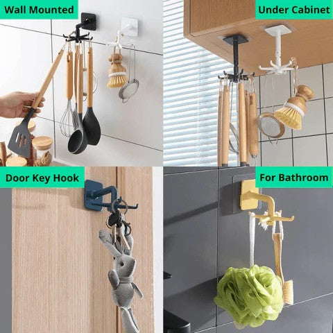 Space Saving Rotating Kitchen Hook ( Set of 4 )